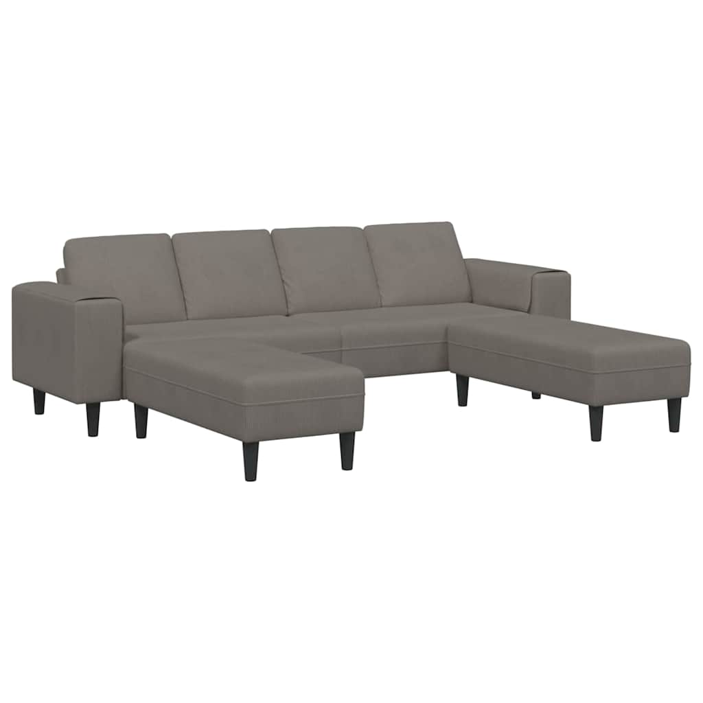 Sofa en tissu avec coussin Gris clair Tissu en velours côtelé - XIOS