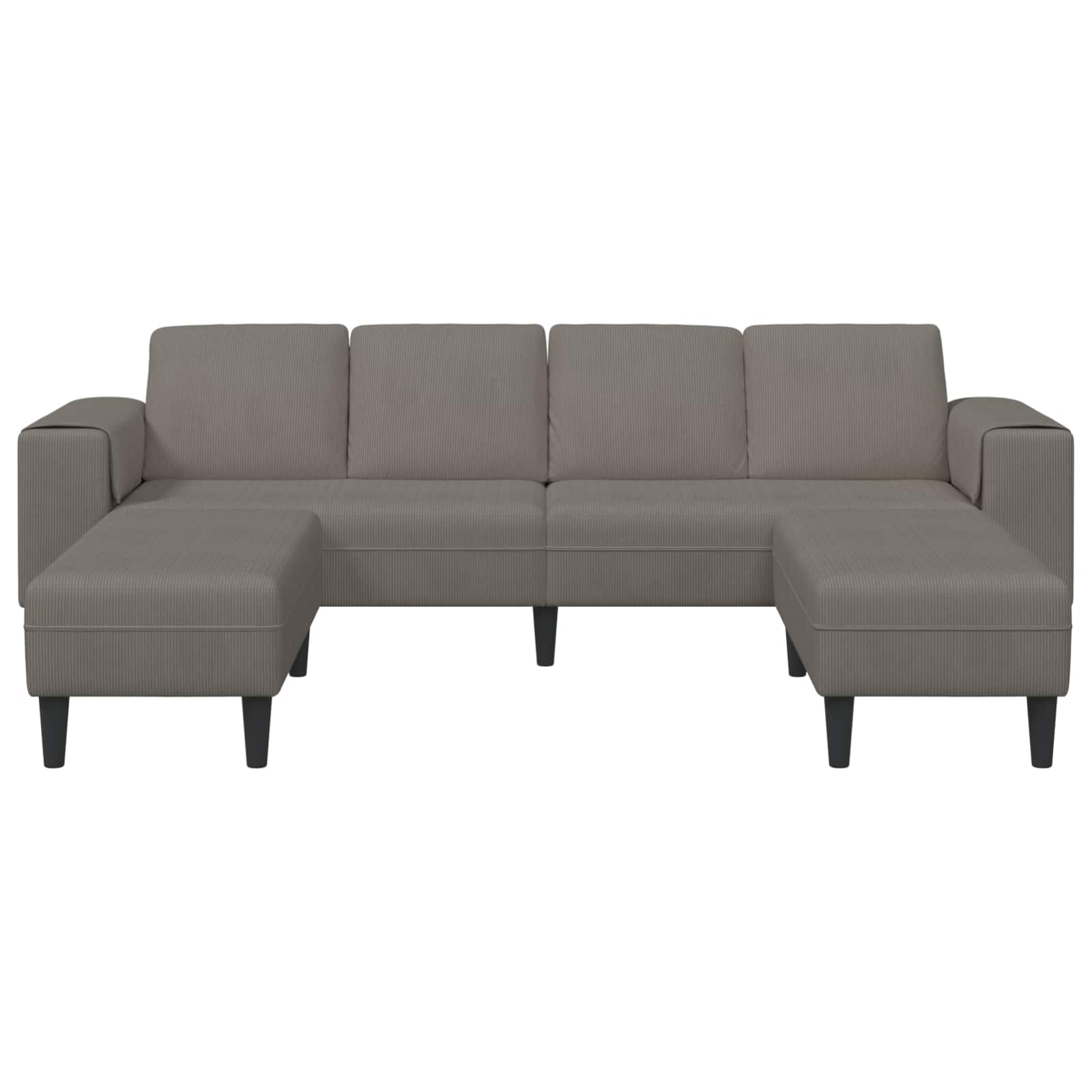 Canapé Gris clair 250 x 188 x 76 cm Tissu en velours côtelé - XIOS