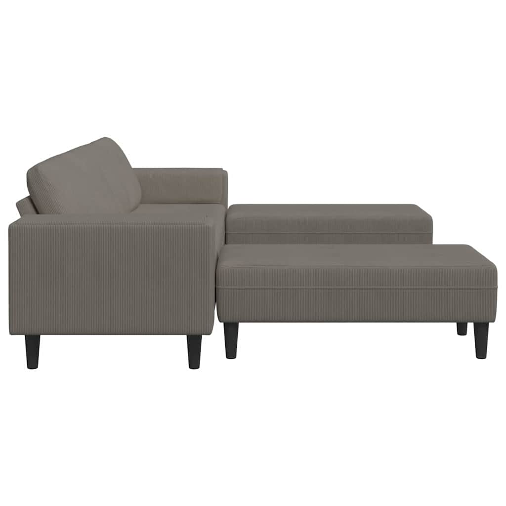 Sofa en tissu avec coussin Gris clair Tissu en velours côtelé - XIOS