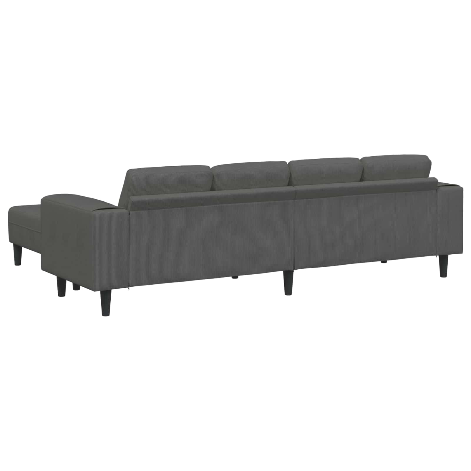 Canapé Gris foncé 250 x 188 x 76 cm Tissu en velours côtelé - XIOS