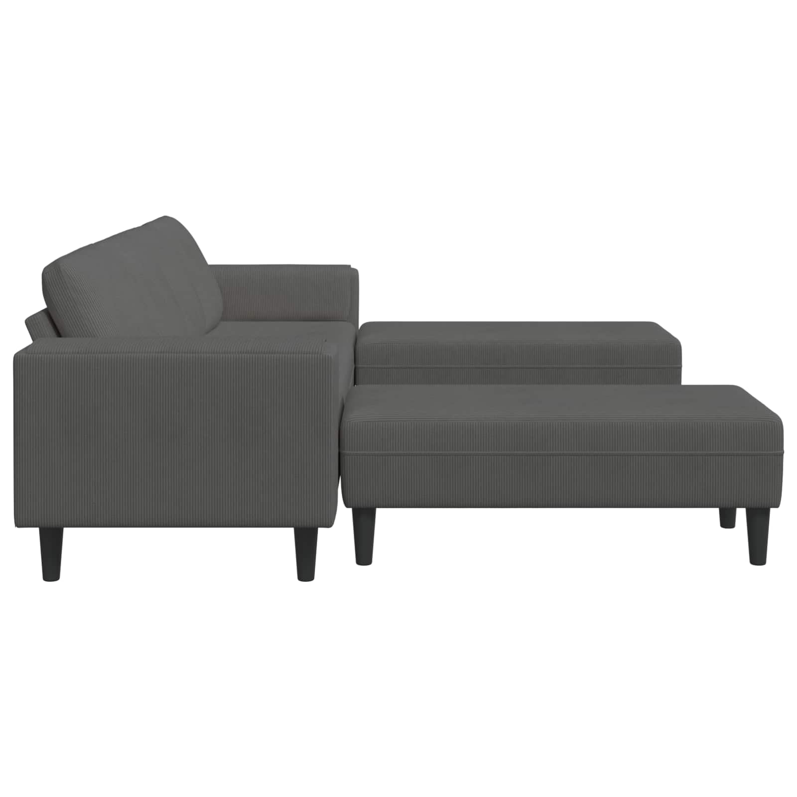 Canapé Gris foncé 250 x 188 x 76 cm Tissu en velours côtelé - XIOS