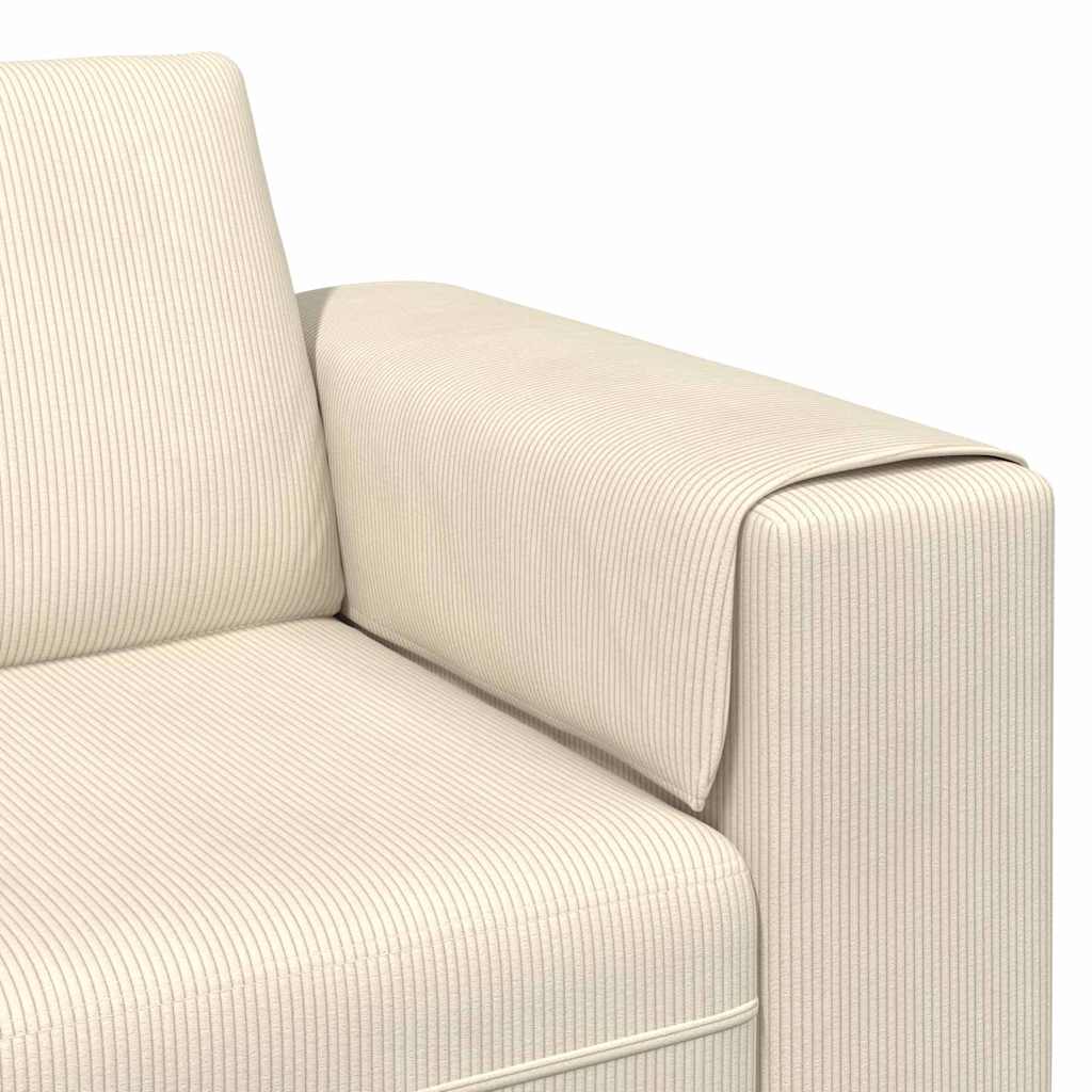 Sofa en tissu avec coussin Crème 208 cm Tissu en velours côtelé - XIOS