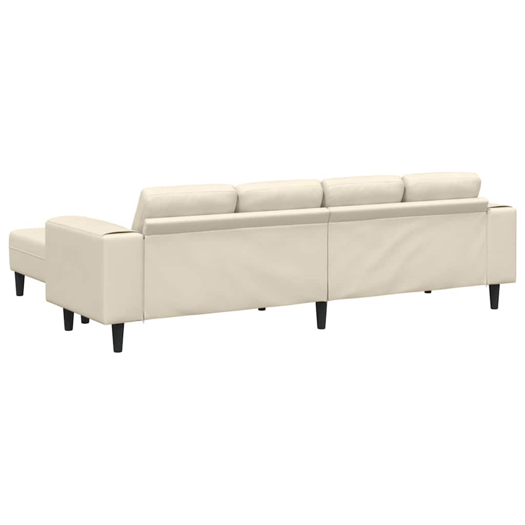Sofa en tissu avec coussin Crème 208 cm Tissu en velours côtelé - XIOS