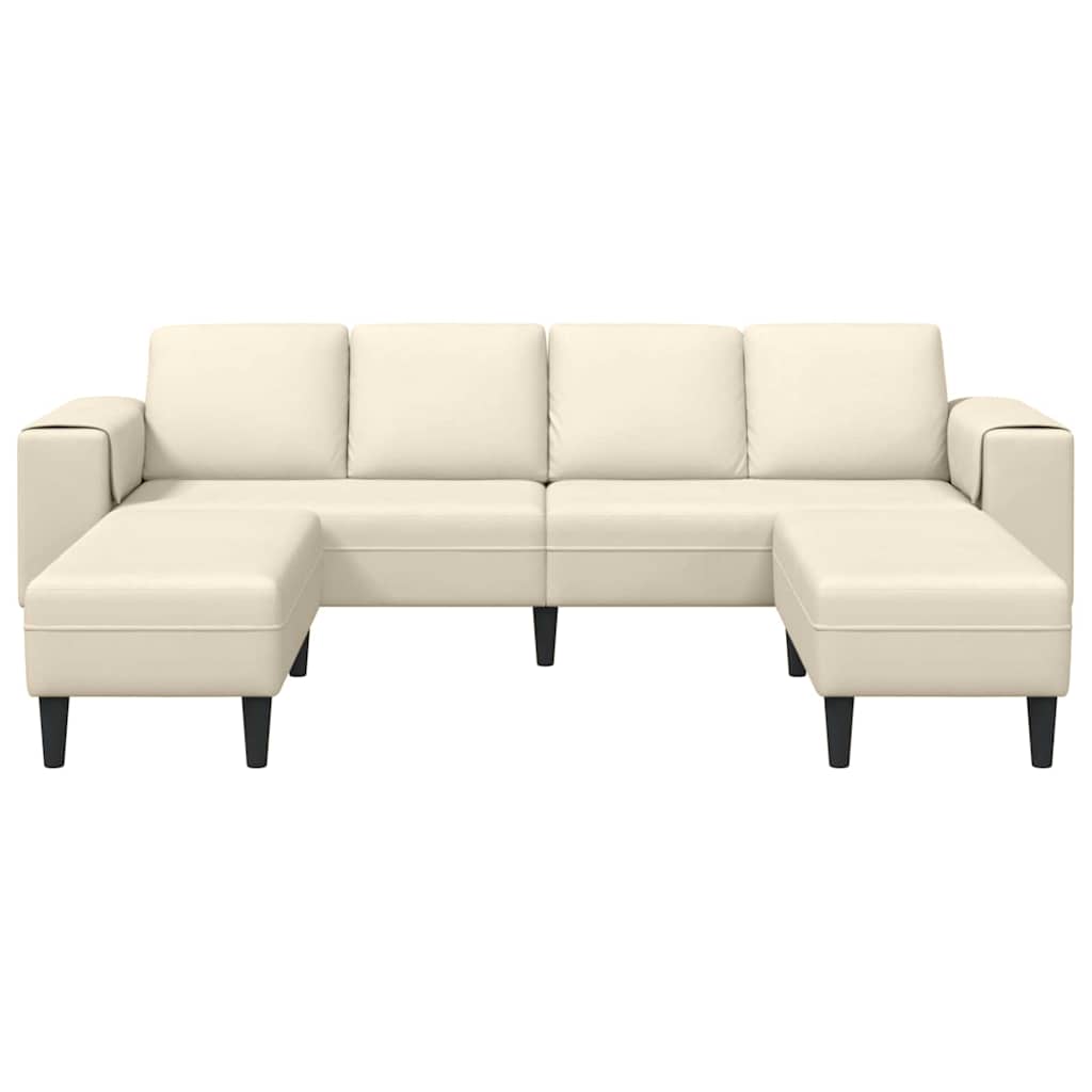 Sofa en tissu avec coussin Crème 208 cm Tissu en velours côtelé - XIOS