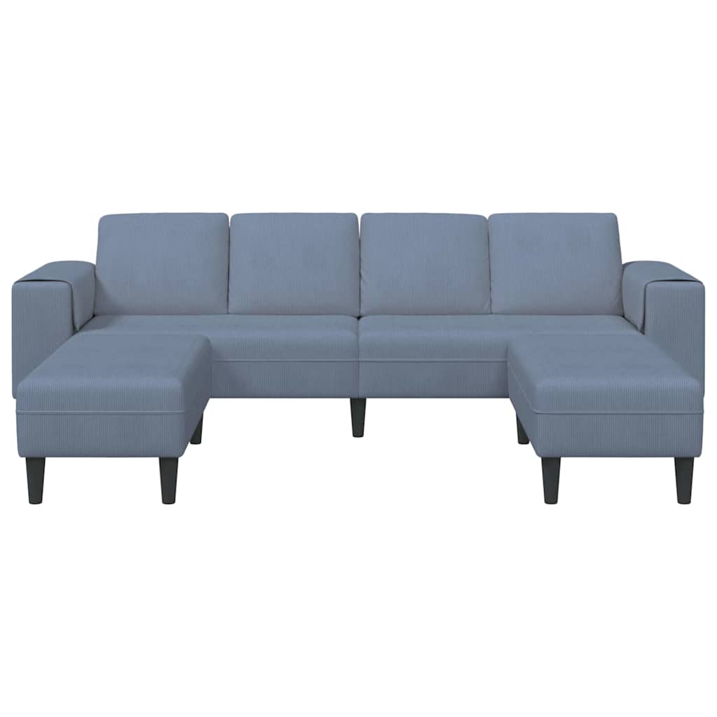 Sofa en tissu avec coussin Bleu Tissu en velours côtelé - XIOS