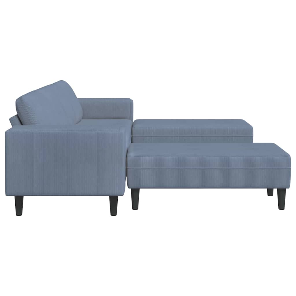 Sofa en tissu avec coussin Bleu Tissu en velours côtelé - XIOS