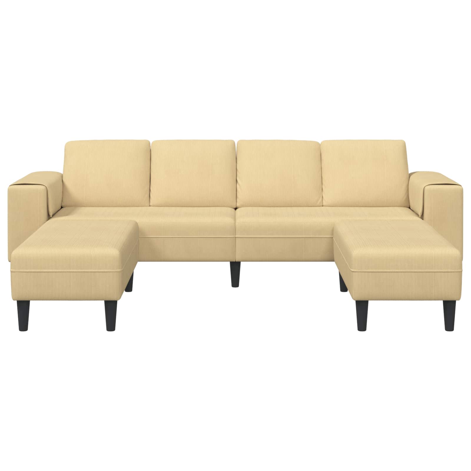 Canapé Vert gris 250 x 188 x 76 cm Tissu en velours côtelé - XIOS