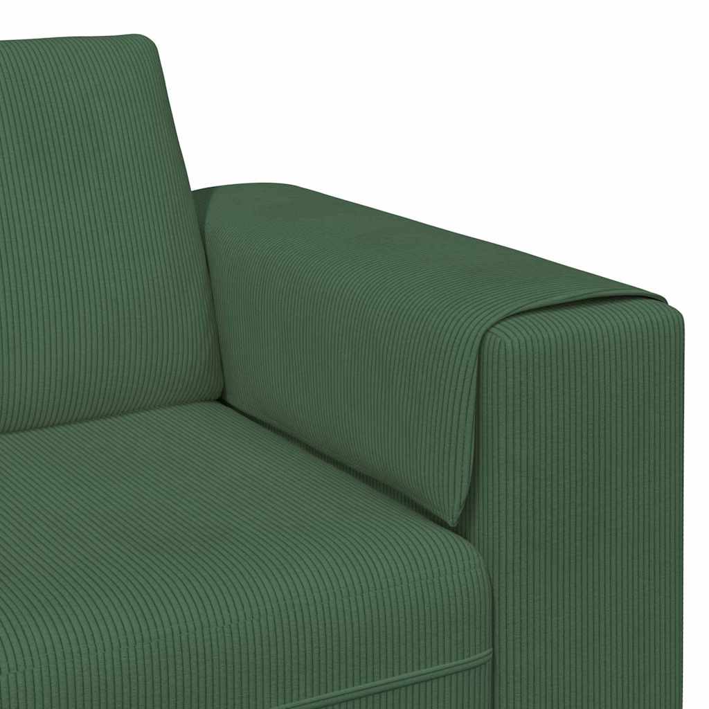 Sofa en tissu avec coussin Vert foncé Tissu en velours côtelé - XIOS
