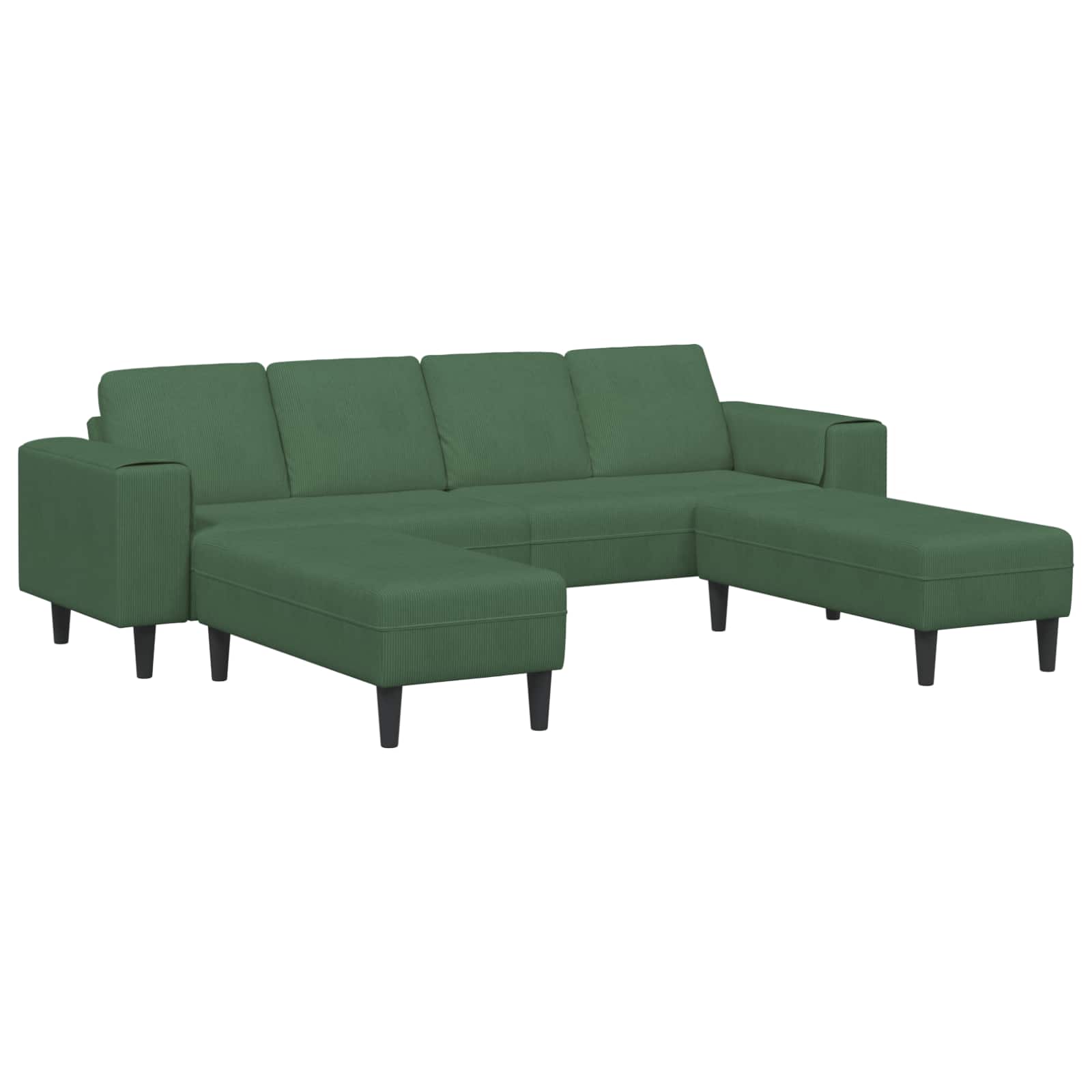 Canapé Vert foncé 250 x 188 x 76 cm Tissu en velours côtelé - XIOS