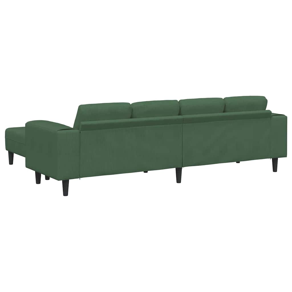 Sofa en tissu avec coussin Vert foncé Tissu en velours côtelé - XIOS