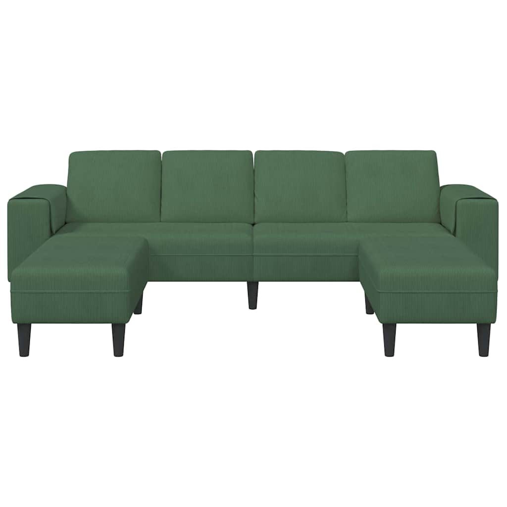 Sofa en tissu avec coussin Vert foncé Tissu en velours côtelé - XIOS
