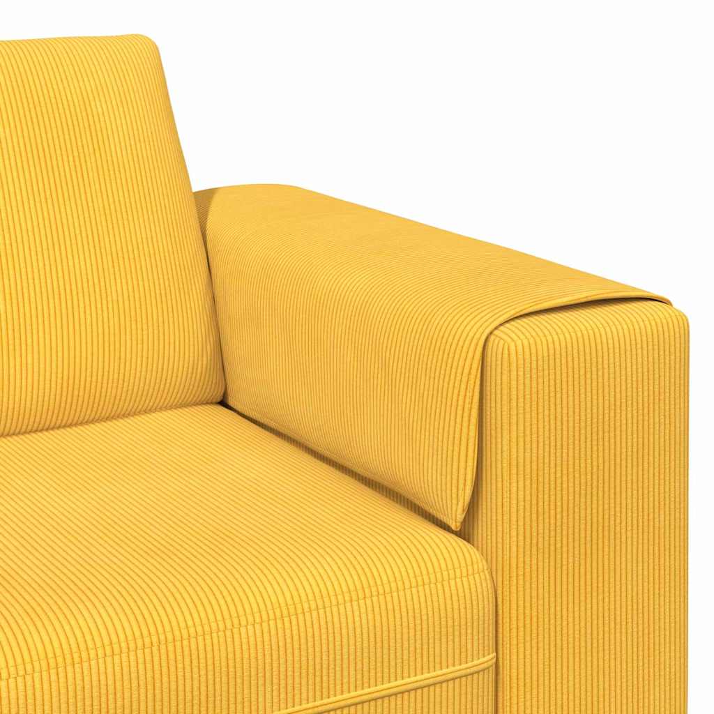 Sofa en tissu Jaune clair Tissu en velours côtelé - XIOS
