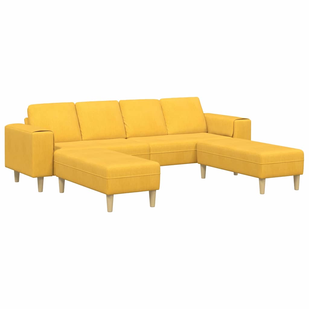 Sofa en tissu Jaune clair Tissu en velours côtelé - XIOS