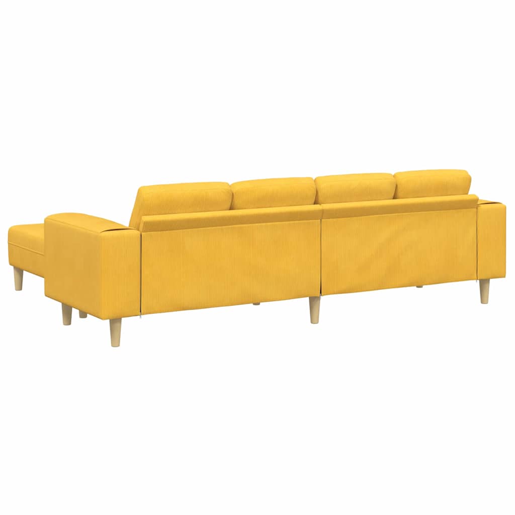 Sofa en tissu Jaune clair Tissu en velours côtelé - XIOS