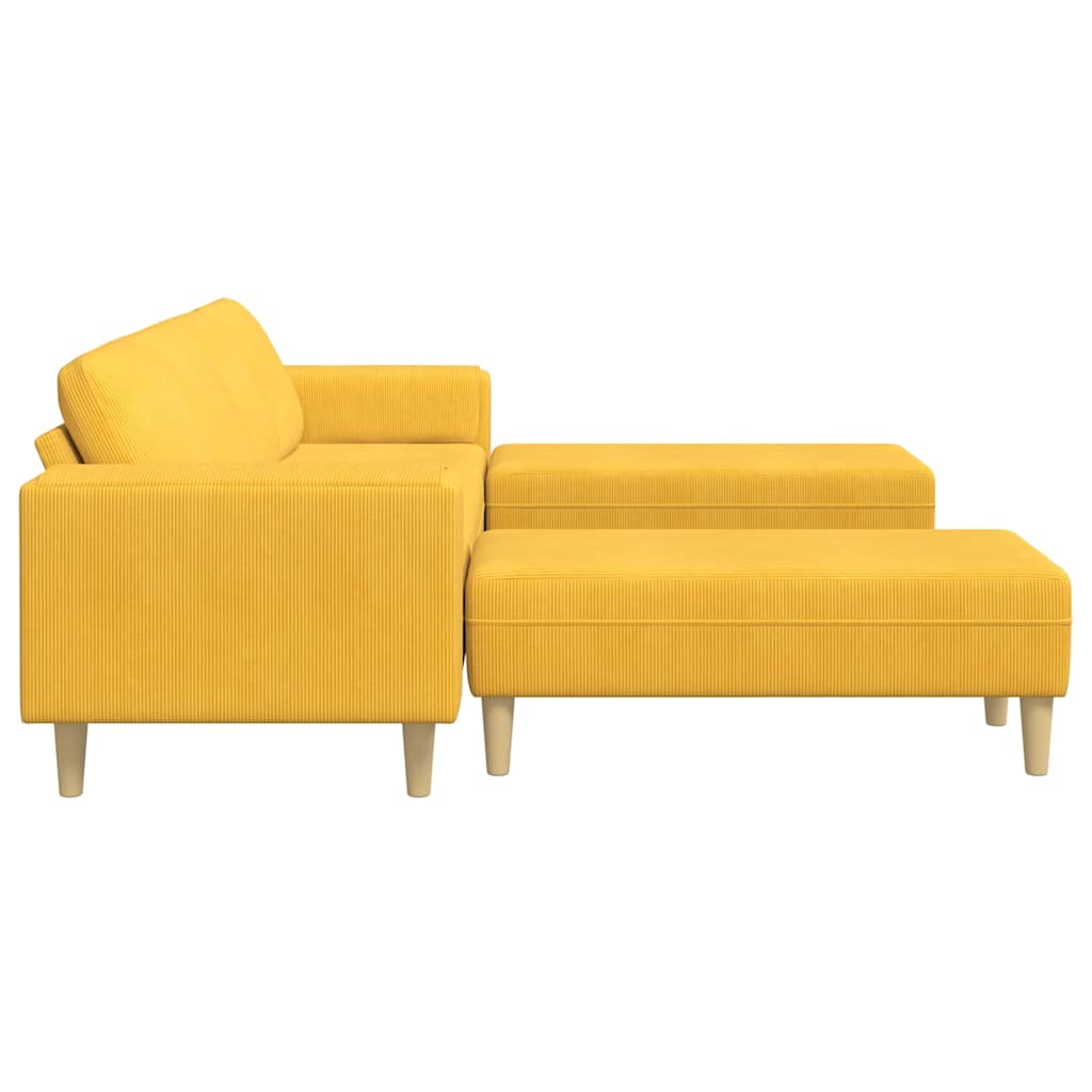 Sofa en tissu Jaune clair Tissu en velours côtelé - XIOS