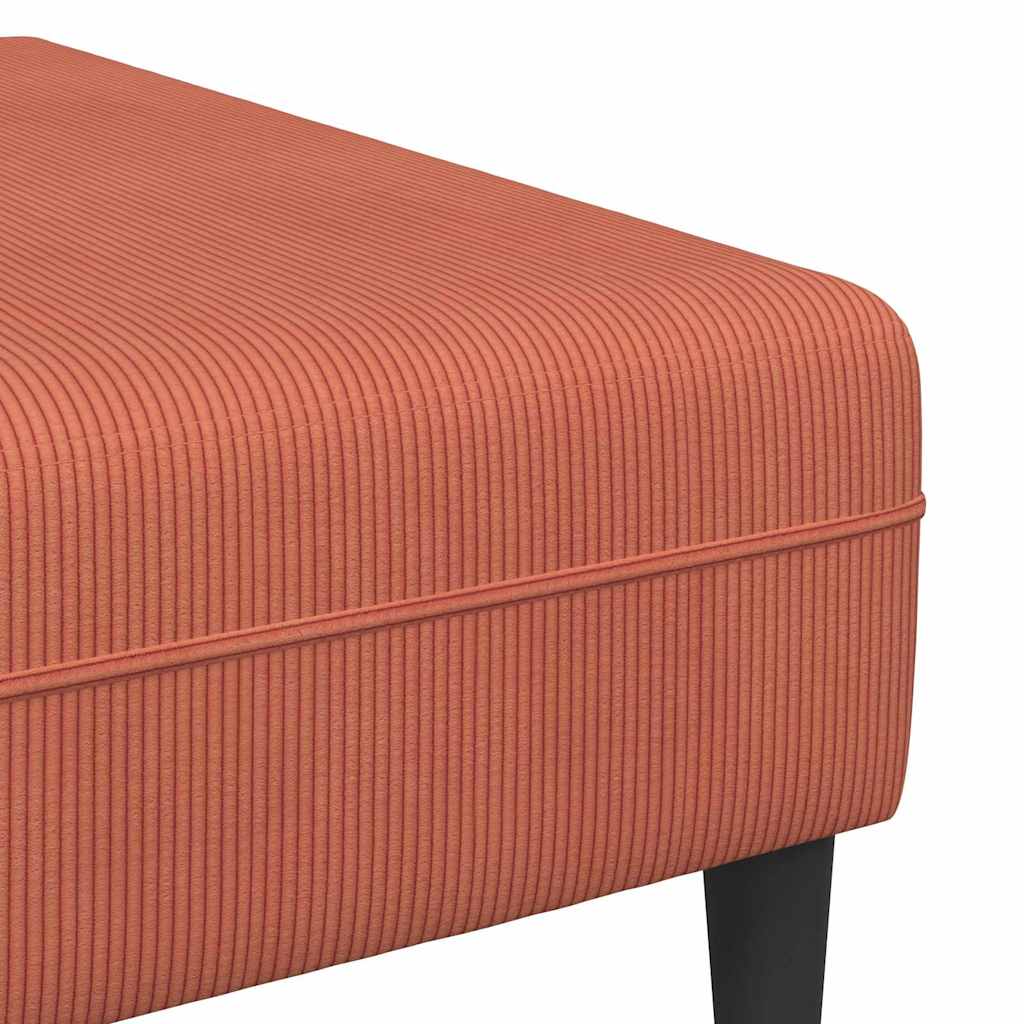 Sofa en tissu Rouge orange 208 cm Tissu en velours côtelé - XIOS