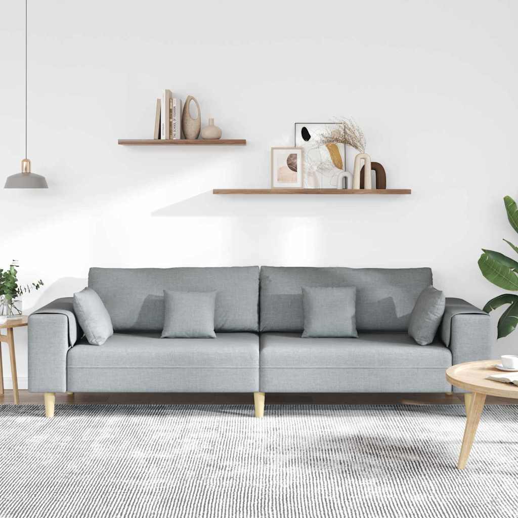 Canapé avec coussin Gris clair 250 x 77 x 76 cm tissu - XIOS