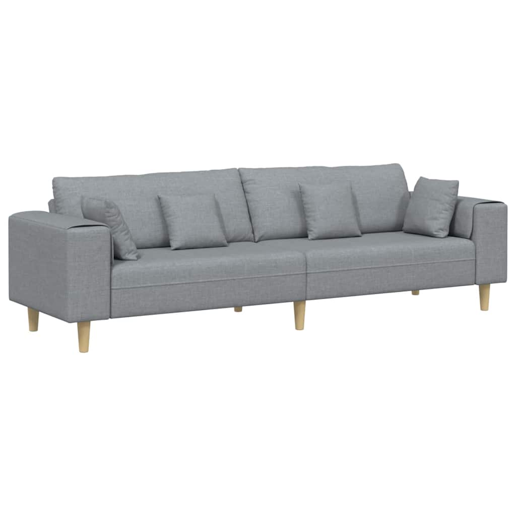 Canapé avec coussin Gris clair 250 x 77 x 76 cm tissu - XIOS