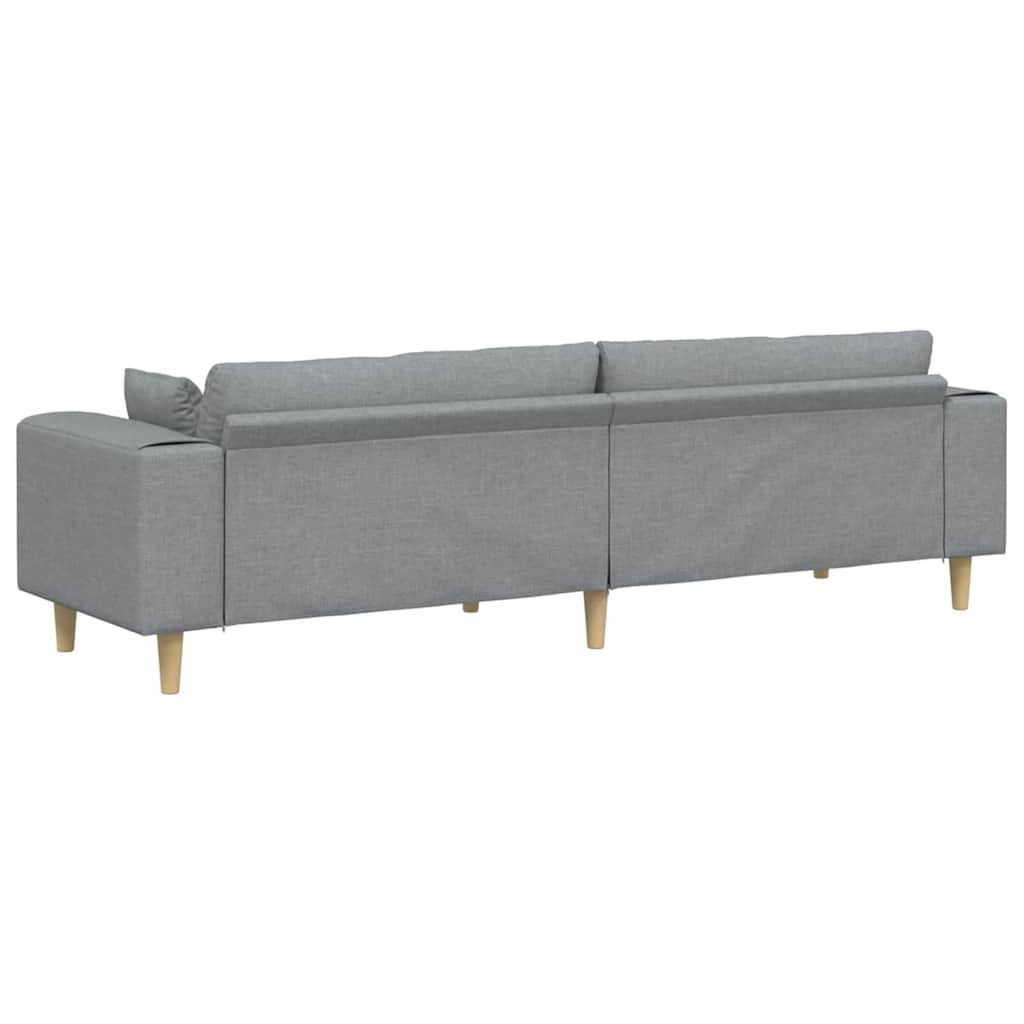 Canapé avec coussin Gris clair 250 x 77 x 76 cm tissu - XIOS