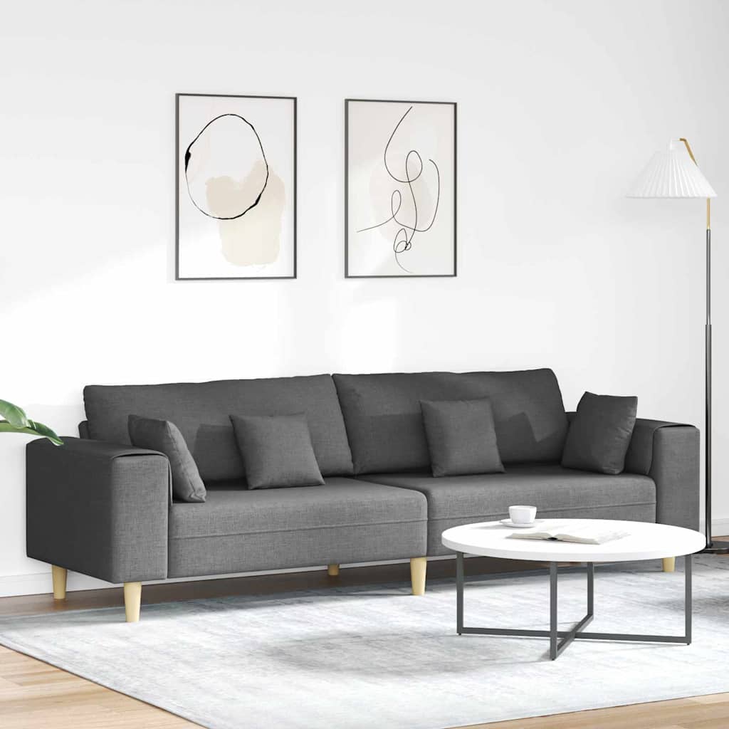 Canapé avec coussin Gris foncé 250 x 77 x 76 cm tissu - XIOS