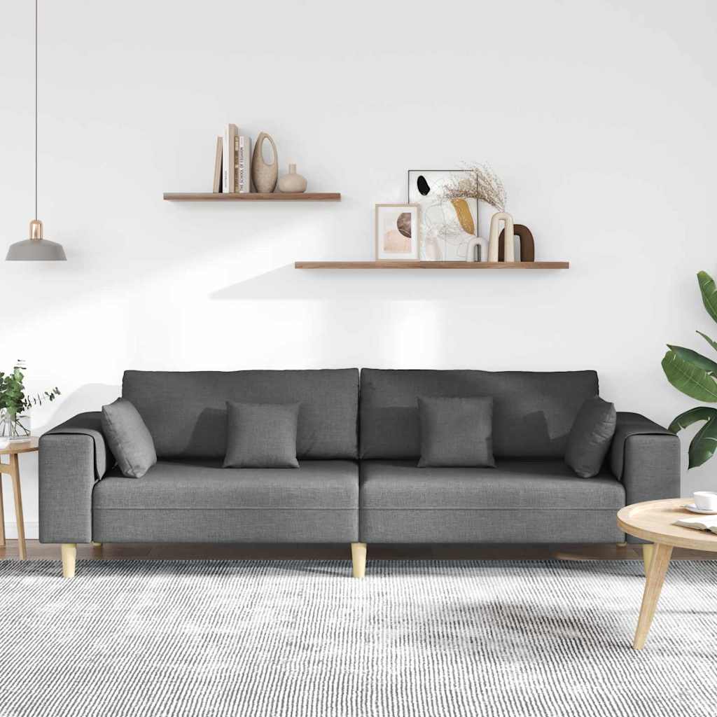Canapé avec coussin Gris foncé 250 x 77 x 76 cm tissu - XIOS