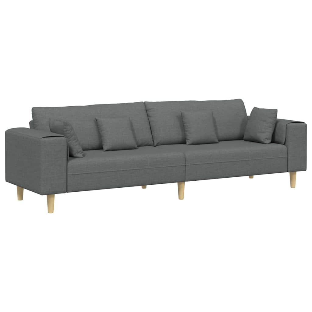 Canapé avec coussin Gris foncé 250 x 77 x 76 cm tissu - XIOS