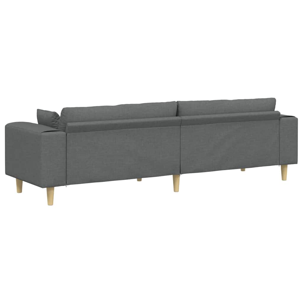 Canapé avec coussin Gris foncé 250 x 77 x 76 cm tissu - XIOS