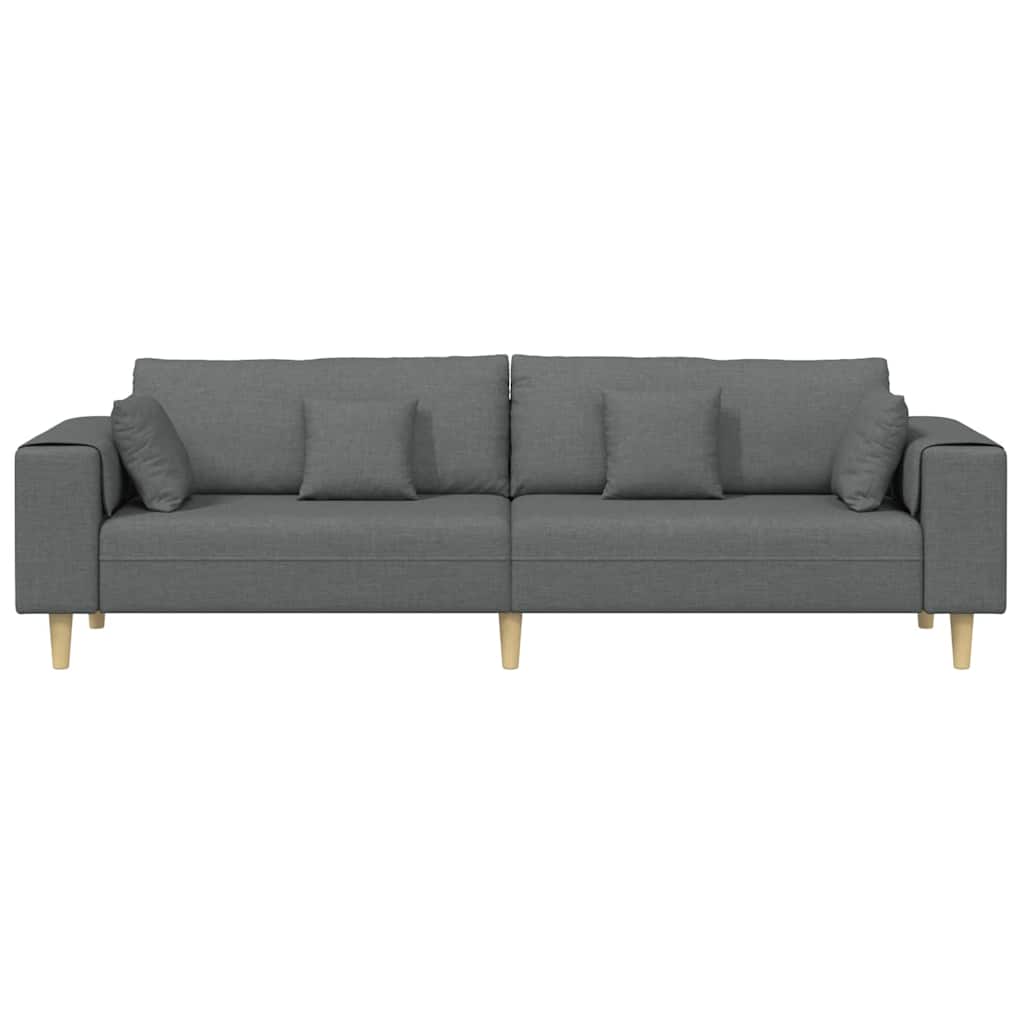 Canapé avec coussin Gris foncé 250 x 77 x 76 cm tissu - XIOS