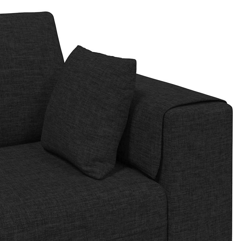 Canapé avec coussin Noir 250 x 77 x 76 cm tissu - XIOS