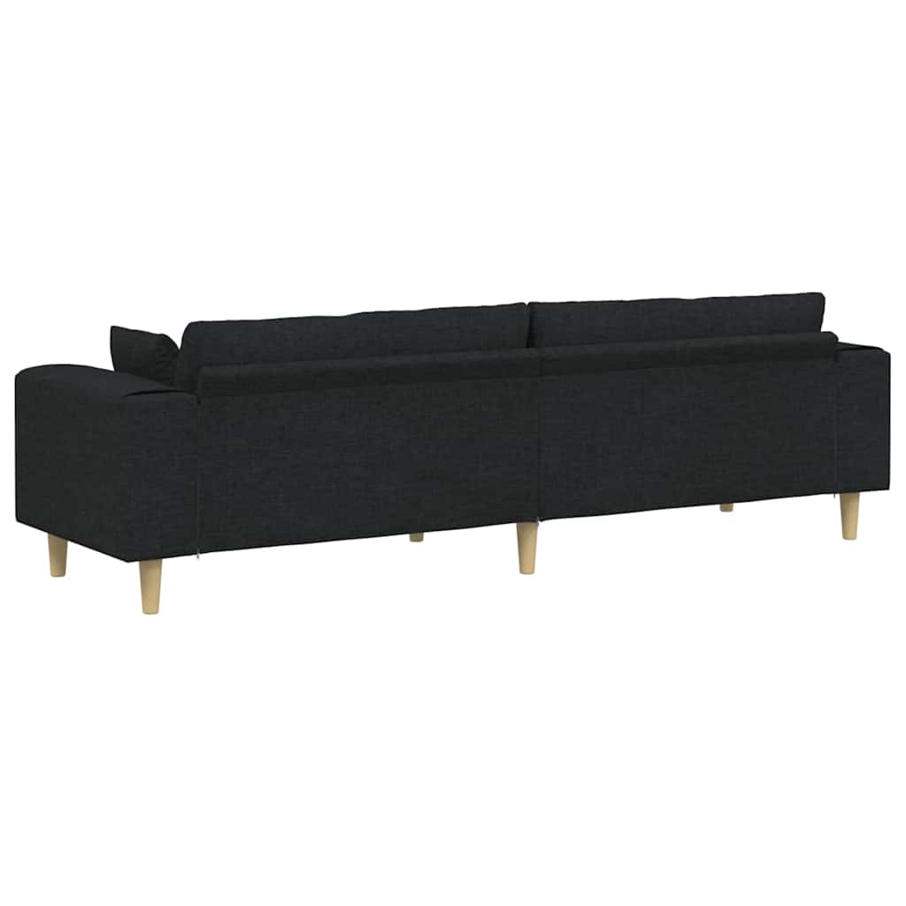 Canapé avec coussin Noir 250 x 77 x 76 cm tissu - XIOS
