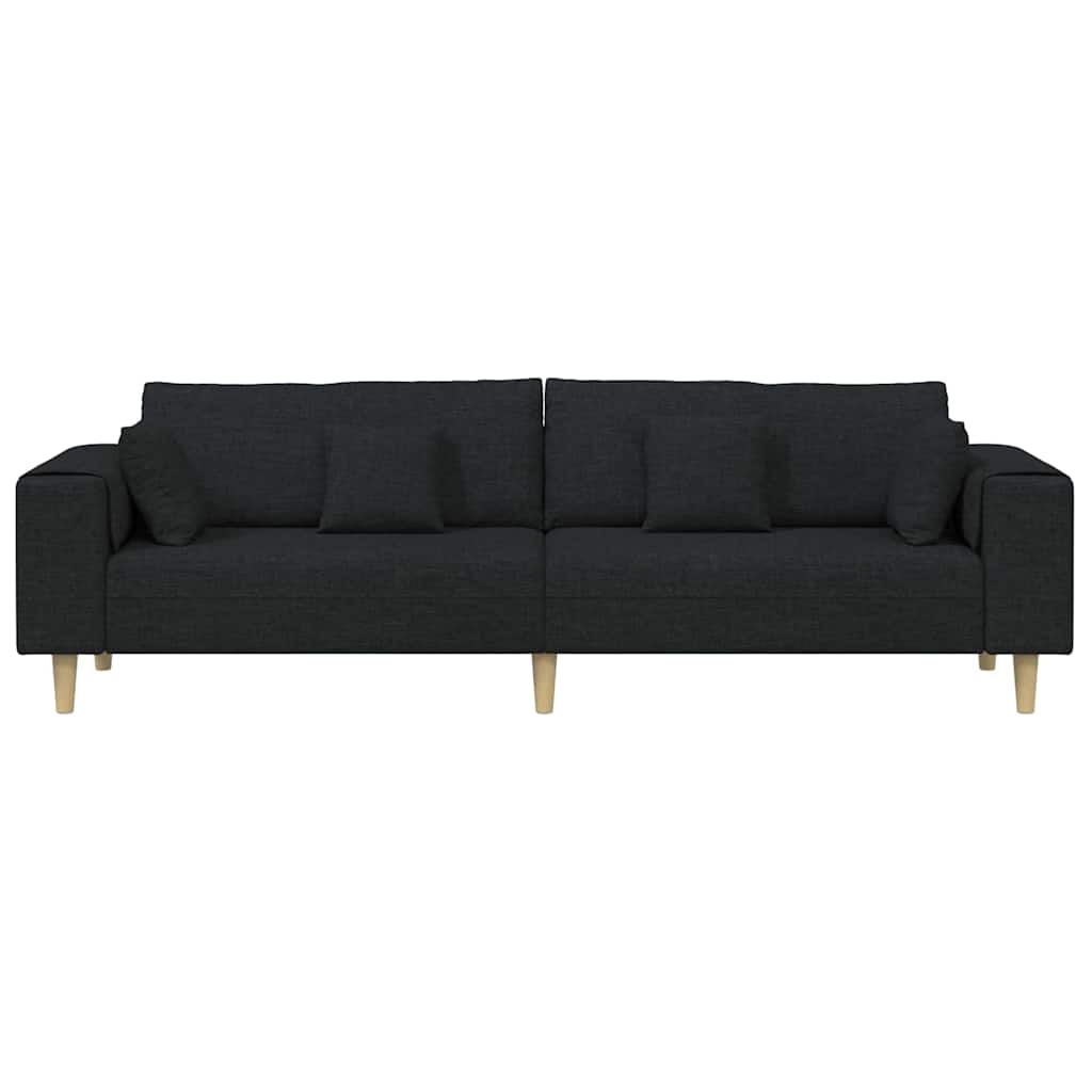 Canapé avec coussin Noir 250 x 77 x 76 cm tissu - XIOS