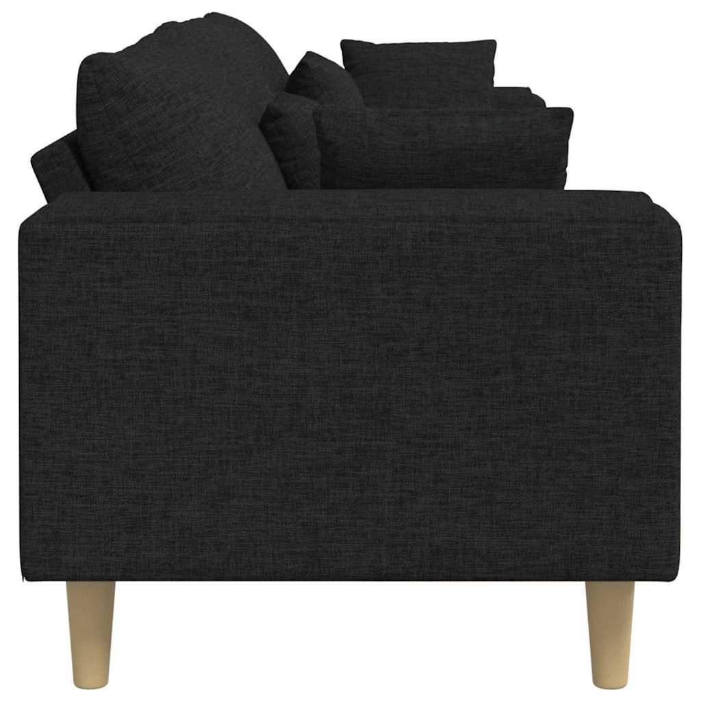 Canapé avec coussin Noir 250 x 77 x 76 cm tissu - XIOS
