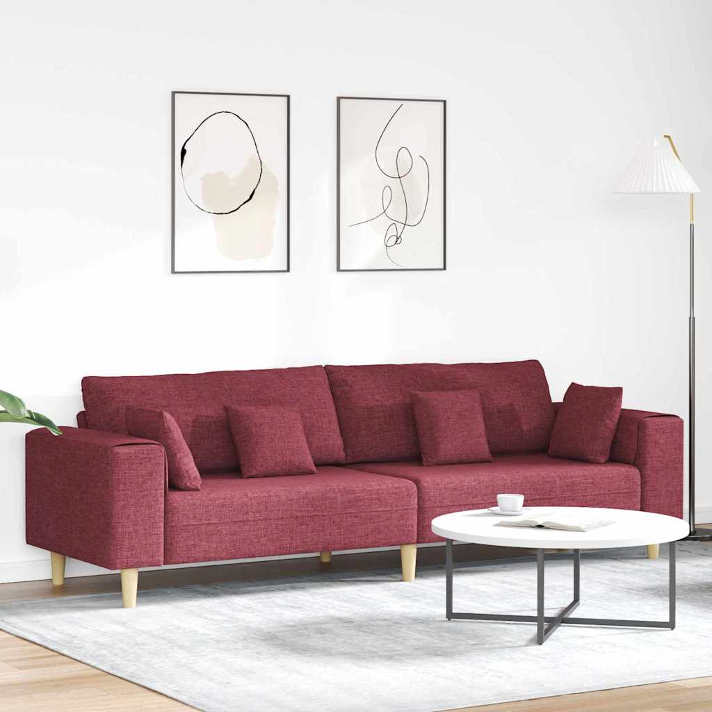 Sofa en tissu avec coussin Bordeaux 208 cm tissu - XIOS