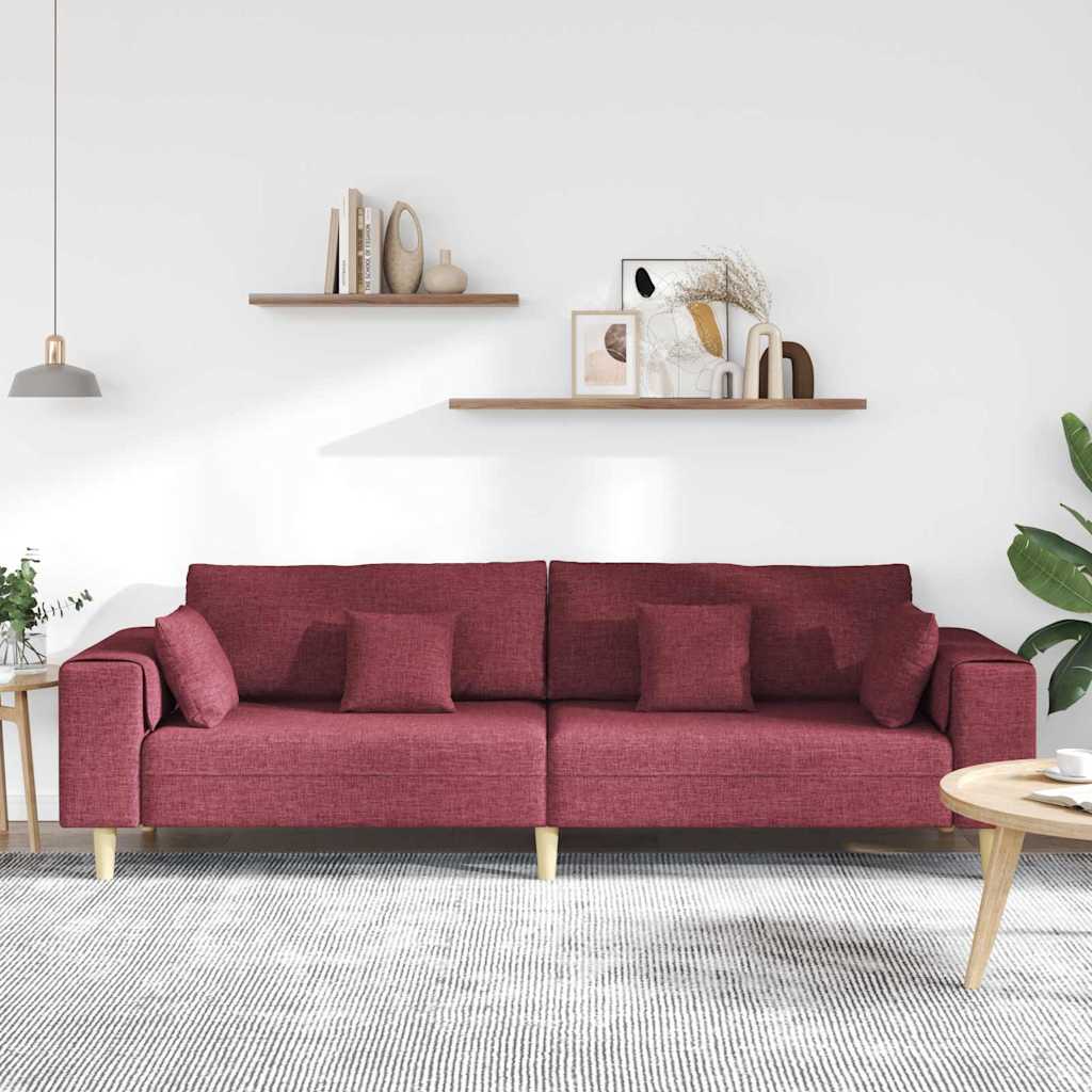 Sofa en tissu avec coussin Bordeaux 208 cm tissu - XIOS