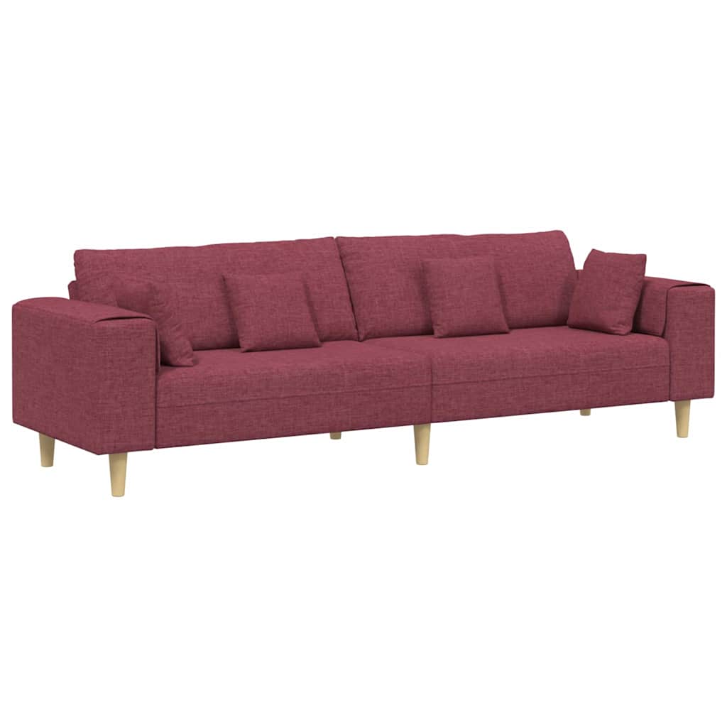 Sofa en tissu avec coussin Bordeaux 208 cm tissu - XIOS