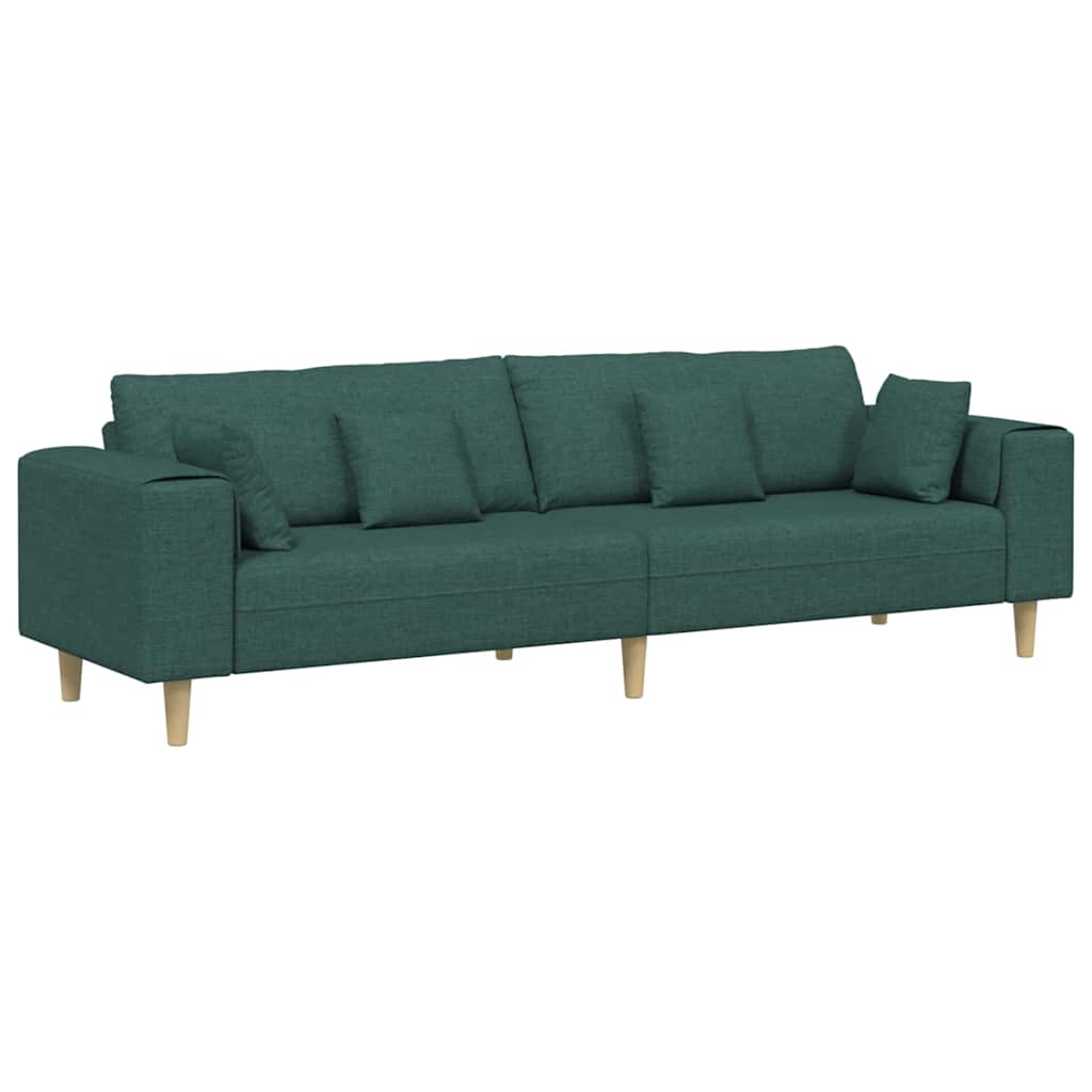 Canapé avec coussin Vert foncé 250 x 77 x 76 cm tissu