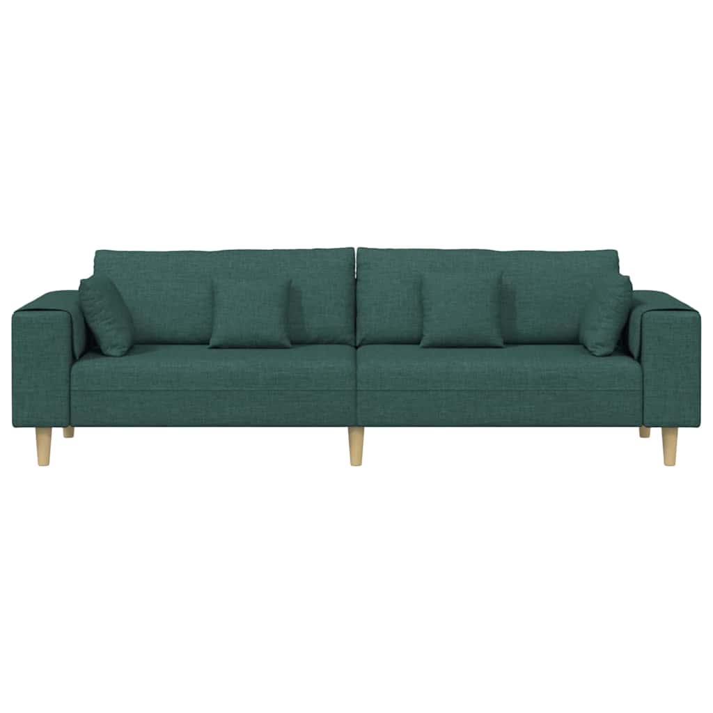 Canapé avec coussin Vert foncé 250 x 77 x 76 cm tissu