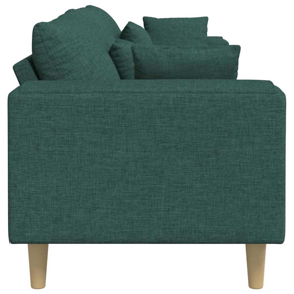 Canapé avec coussin Vert foncé 250 x 77 x 76 cm tissu