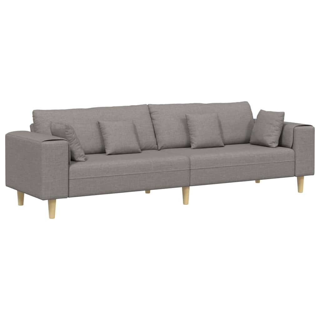 Canapé Taupe 250 x 77 x 76 cm tissu