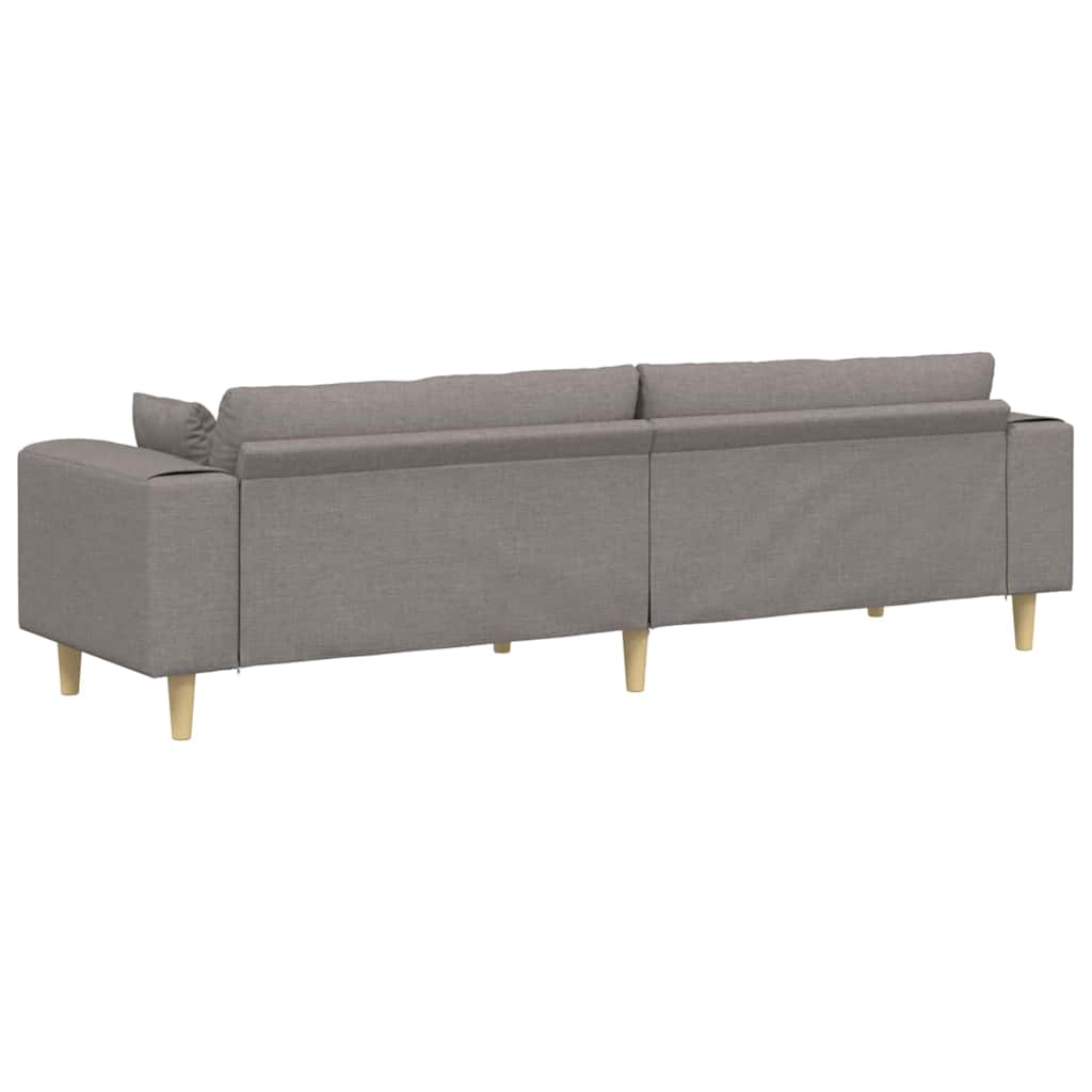 Canapé avec coussin Taupe 250 x 77 x 76 cm tissu