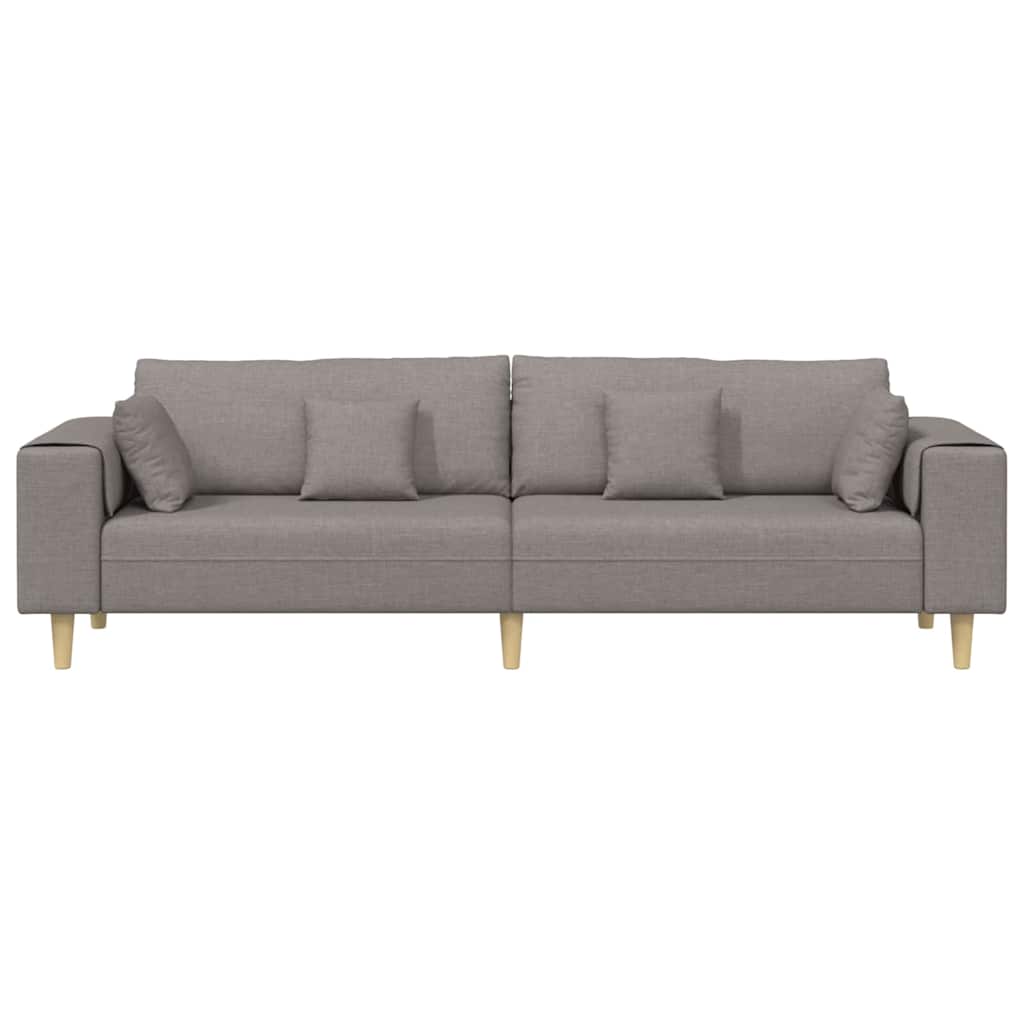 Canapé avec coussin Taupe 250 x 77 x 76 cm tissu