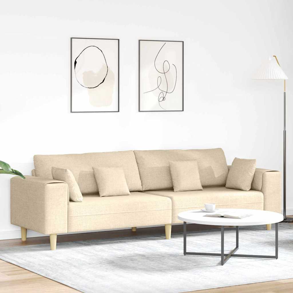 Canapé Crème 250 x 77 x 76 cm tissu