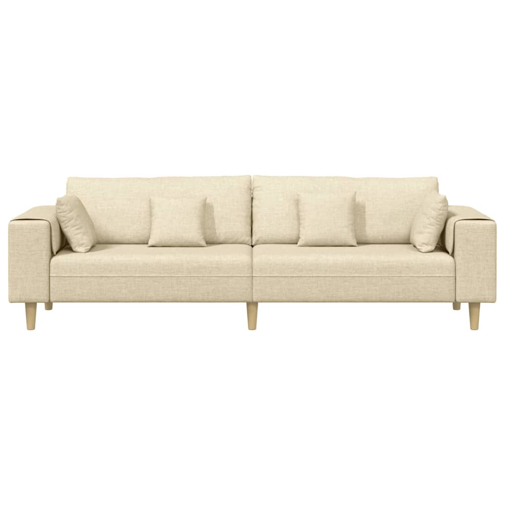 Canapé Crème 250 x 77 x 76 cm tissu