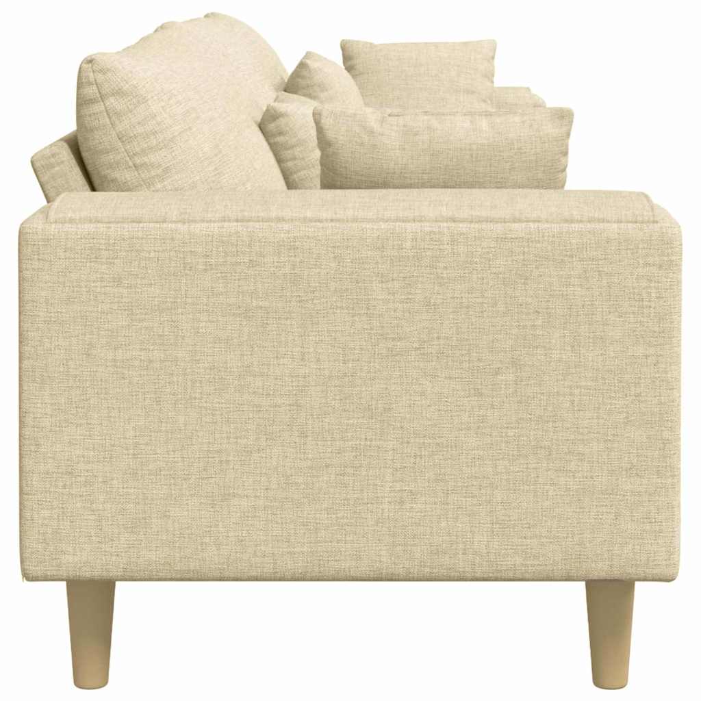 Canapé avec coussin Crème 250 x 77 x 76 cm tissu