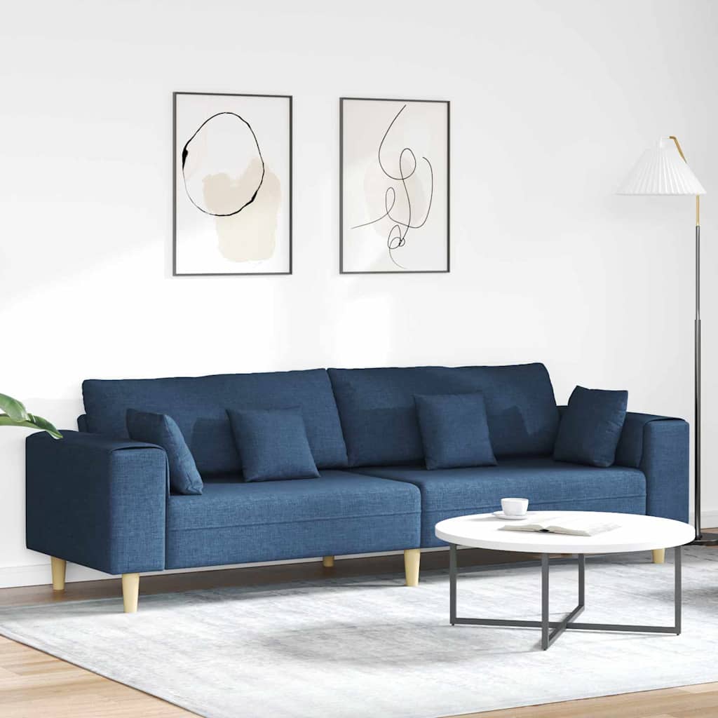Canapé Bleu 250 x 77 x 76 cm tissu
