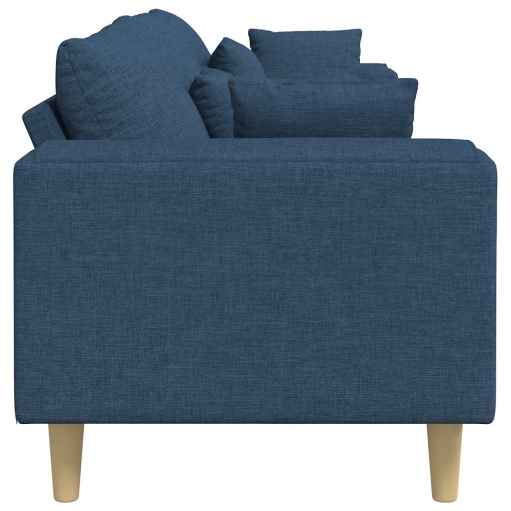 Canapé avec coussin Bleu 250 x 77 x 76 cm tissu