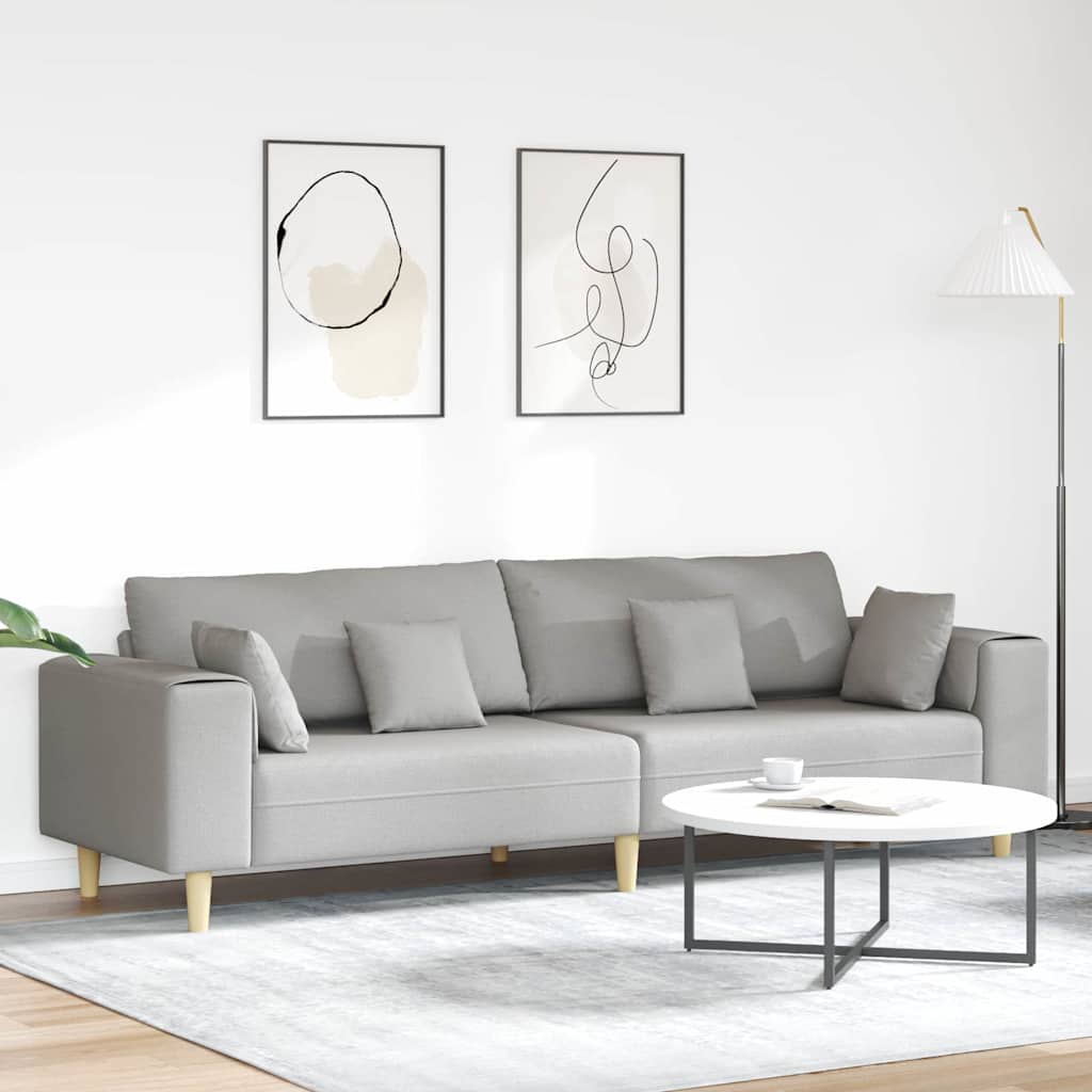 Canapé Gris nuage 250 x 77 x 76 cm tissu