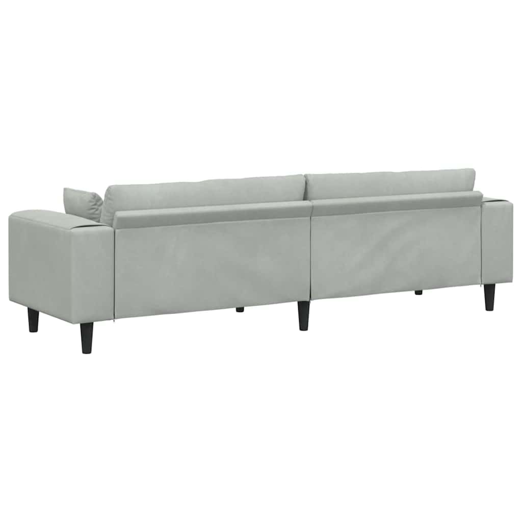 Canapé Gris clair 250 x 77 x 76 cm Velours - XIOS