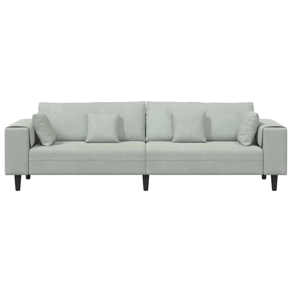Canapé Gris clair 250 x 77 x 76 cm Velours - XIOS