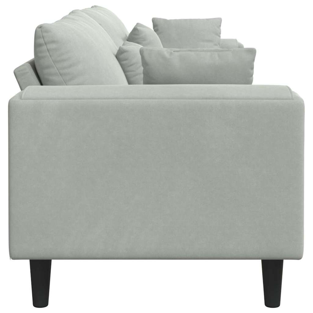 Canapé en velours avec coussin Gris clair 208 cm Velours - XIOS
